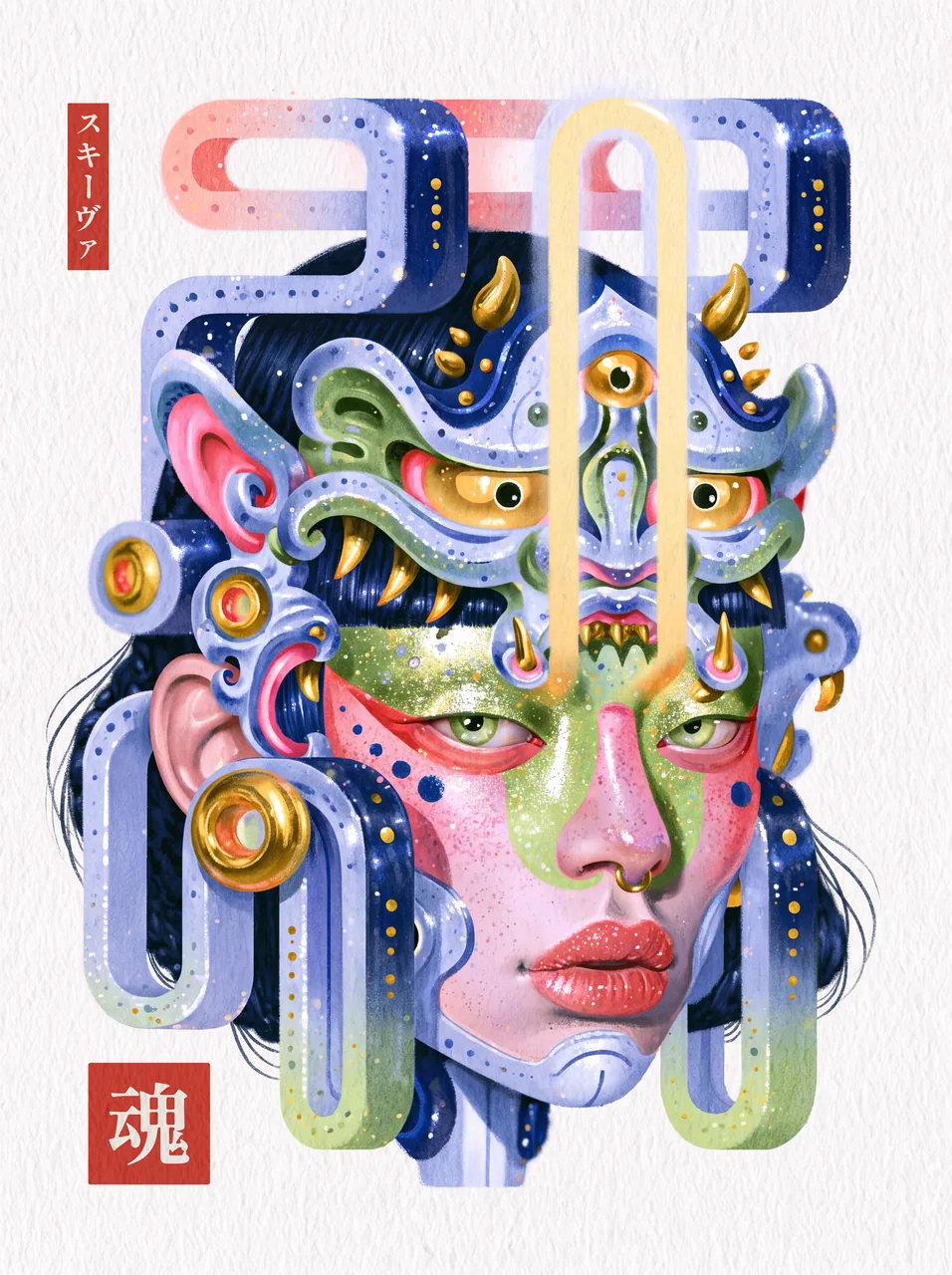 Hannya Tube, a Prismatic Souls portrait by Skeeva.